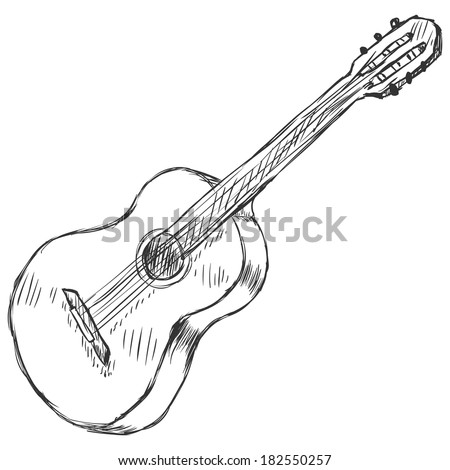 Vector Sketch Acoustic Guitar