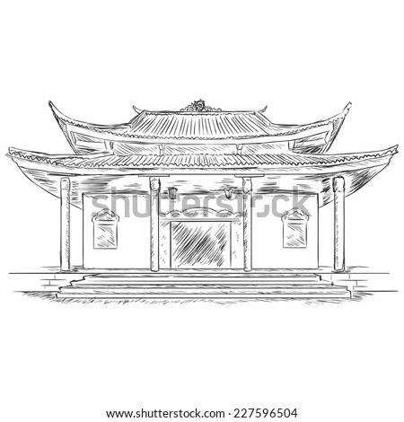 Vector Sketch Buddist Pagoda - 227596504 : Shutterstock