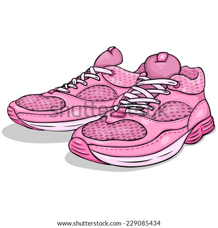 Vector Cartoon Pink Running Shoes - 229085434 : Shutterstock