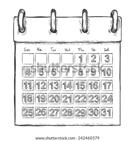 Vector Sketch Loose-leaf Calendar