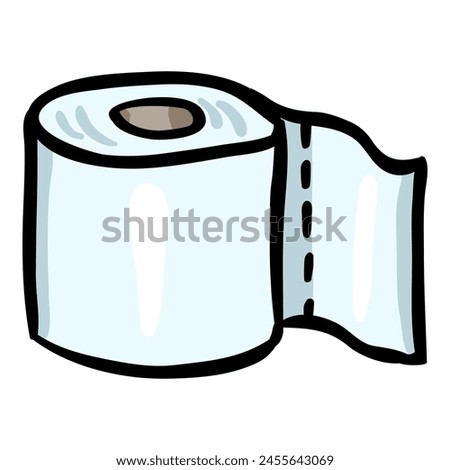 Toilet Paper Hand Drawn Doodle Icon