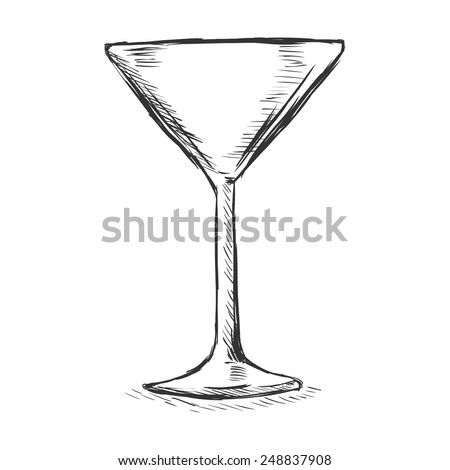 Vector Single Sketch Cocktail Glass