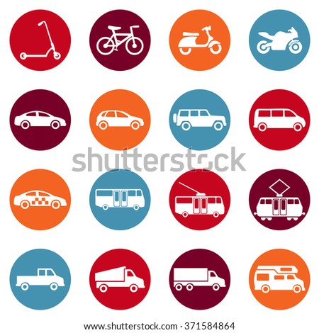 Vector Set of  Ground Transportation Icons