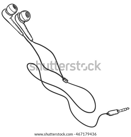 Vector Sketch Earbuds and In-ear Headphones.