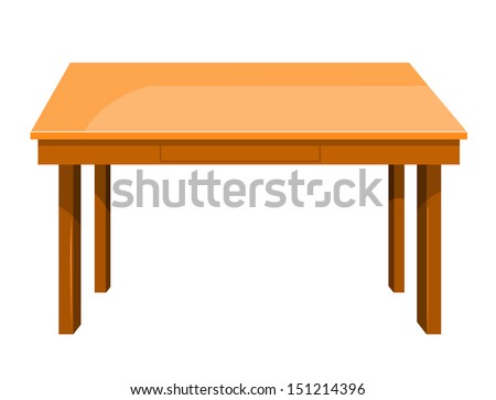 Wooden Table Isolated Illustration On White Background - 151214396 ...