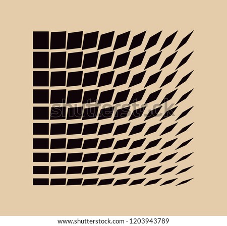 graphic squares wave pattern in ivory black