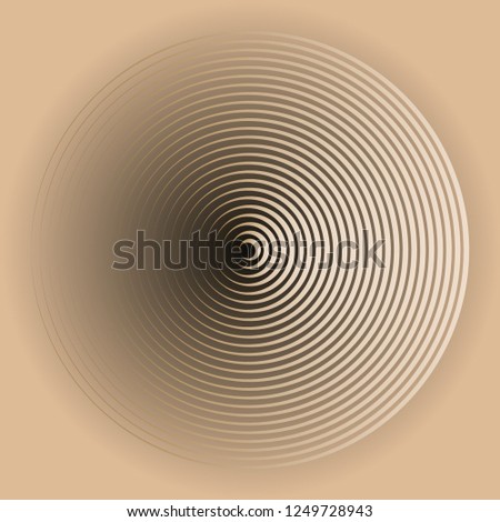 foggy circular symbol with concentric waves in ivory shades