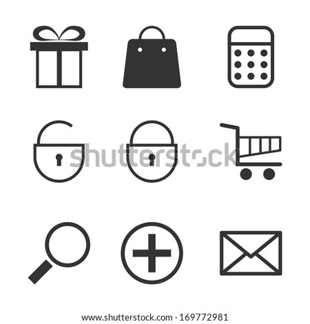 Shopping icons set