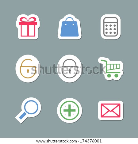 Shopping Icons as Labes