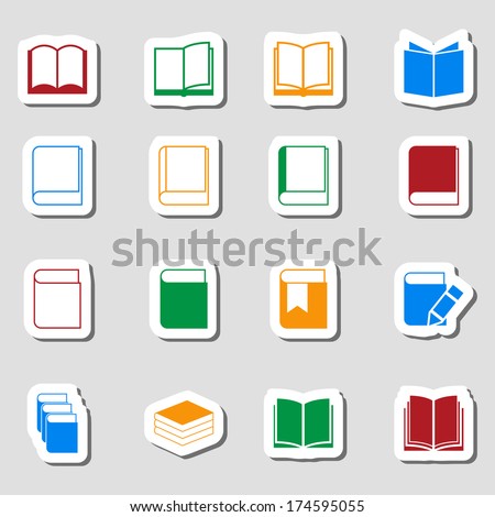Color Book icon set as Labes