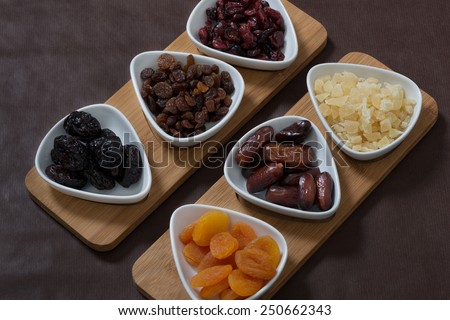 Dried fruits on the table.