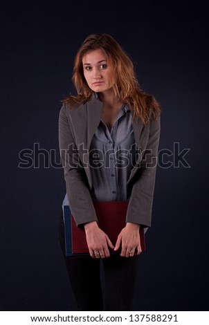 Young woman with anxiety awaiting exam results