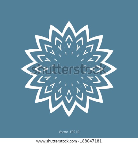 flower, white, patterned, snowflake, vector