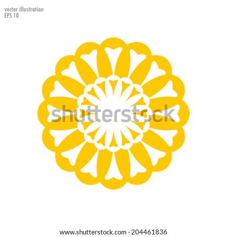 flower, yellow patterned icon vector interesting