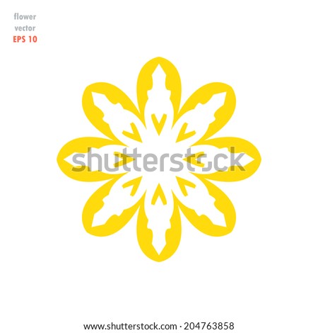 flower, yellow beautiful round icon, patterned
