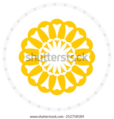 flower, yellow patterned icon vector interesting