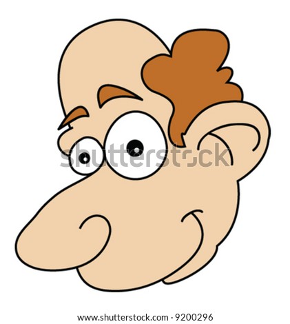 Cute Balding Man Illustration Vector With Brown Hair And Big Eyes ...