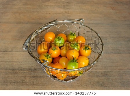 Cherry Tomatoes in Wire Basket