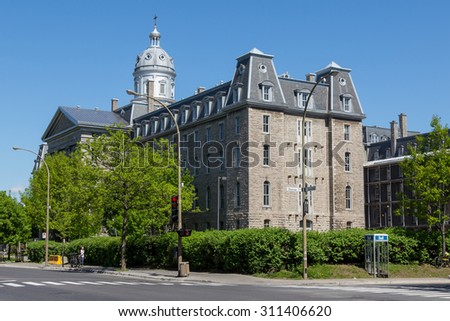 MONTREAL CANADA - 17TH MAY 2015: The outside of the Agency for Health and \
Social Services of Montreal