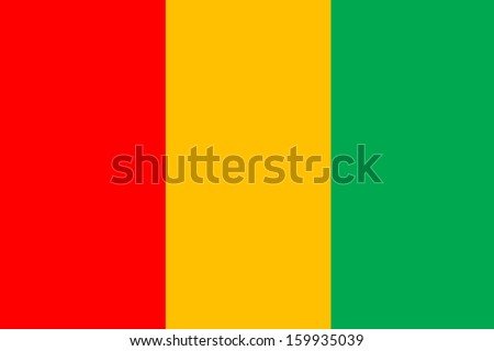 original and simple Guinea flag isolated vector in official colors and Proportion Correctly