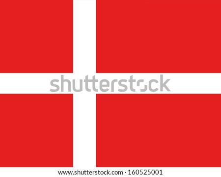 original and simple Denmark flag isolated vector in official colors and Proportion Correctly