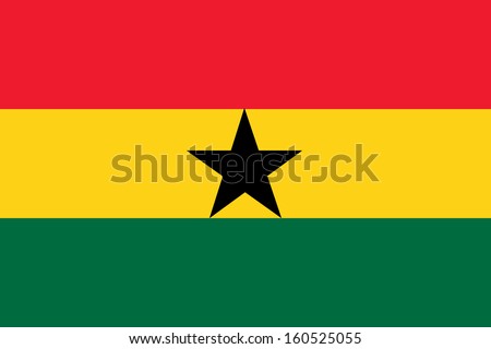 original and simple Ghana flag isolated vector in official colors and Proportion Correctly