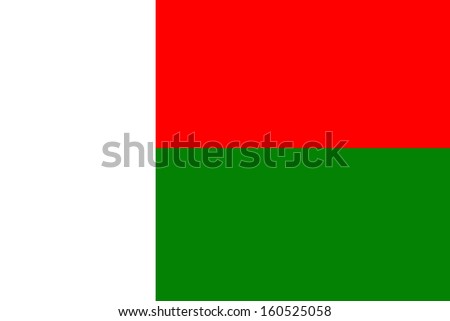 original and simple Madagascar flag isolated vector in official colors and Proportion Correctly