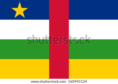original and simple Central African Republic flag isolated vector in official colors and Proportion Correctly