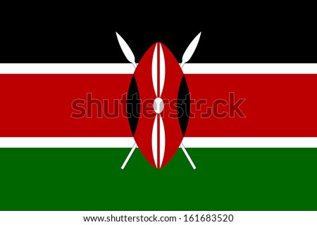 original and simple Kenya flag isolated vector in official colors and Proportion Correctly