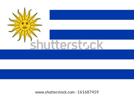 original and simple Uruguay flag isolated vector in official colors and Proportion Correctly