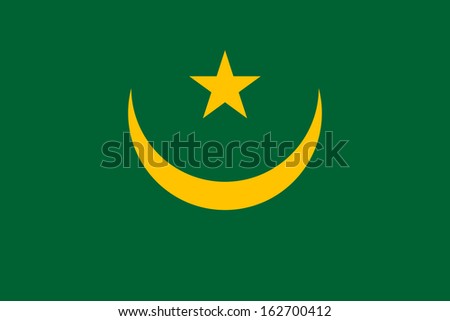 original and simple Mauritania flag isolated vector in official colors and Proportion Correctly
