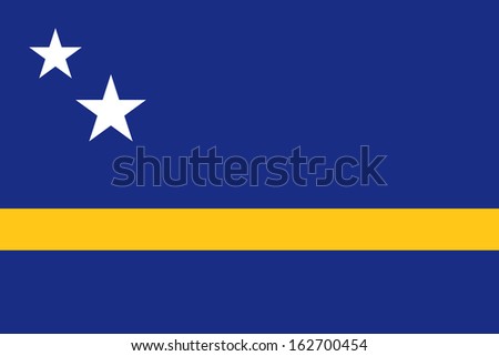 original and simple Curacao flag isolated vector in official colors and Proportion Correctly