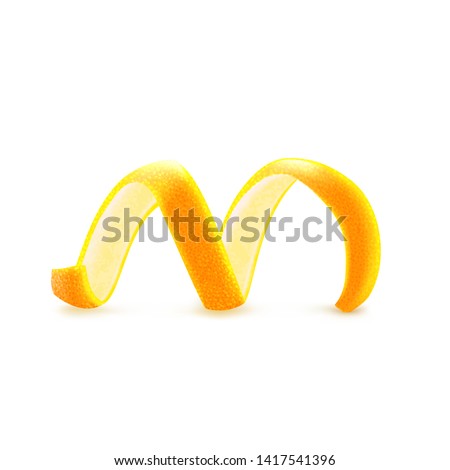 Citrus peel to decorate cocktails and desserts, candied fruit, vector.