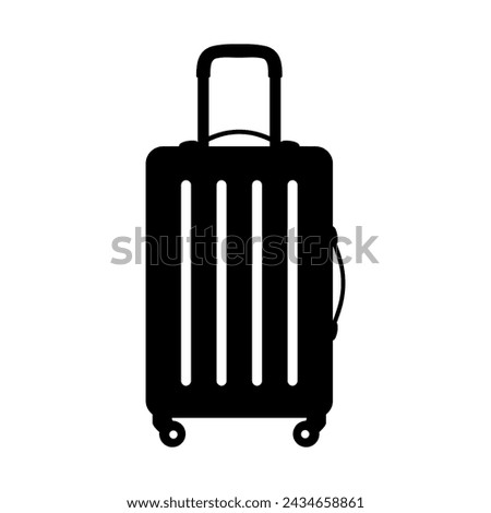 Suitcase, baggage or luggage bag silhouette, on a white background. Vector icon.