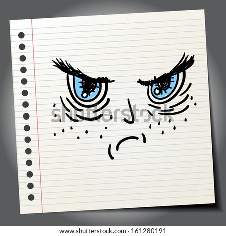 Scribble angry face