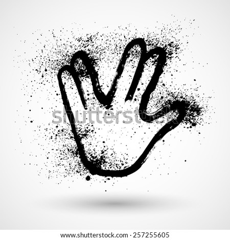 Hand doing the Vulcan salute in grunge style. Vector illustration