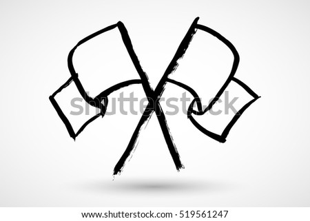 White Flag Grunge Icon Stock Vector Illustration 519561247 : Shutterstock