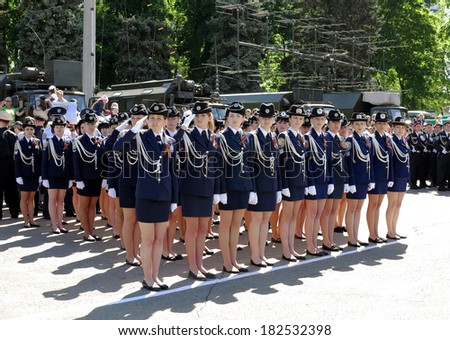 ODESSA MAY 4 : Events to commemorate the anniversary of the Victory in World War II. Military women in uniform , May 4, 2012 Odessa, Ukraine