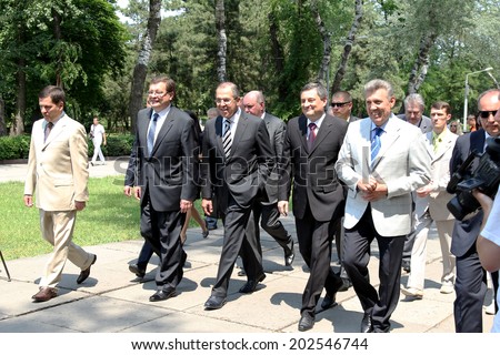 Odessa, Ukraine - June 4, 2011: Minister of Foreign Affairs of the Russian Federation Sergei Lavrov, on an official visit Ukraine, June 4, 2011 in Odessa, Ukraine.