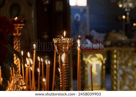 Similar – Image, Stock Photo Old Orthodox church on lake coast