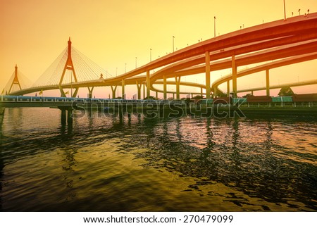 a big bridge at bangkok,thailand