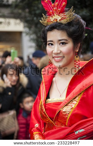 Milan, February 2, 2014 - The Chinese community celebrates the beginning of the year of the horse with the traditional parade. The event is followed by thousands of Milan.