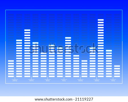 Illustration of audio spectrum analyzer, graphic equalizer