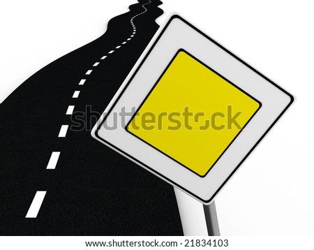 3d Illustration Of Road With 'Main Road' Sign Over White Background ...