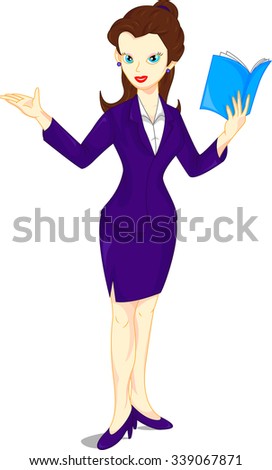 Cartoon Female Teacher Standing Stock Vector 339067871 : Shutterstock