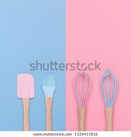 Similar – Image, Stock Photo Modern baking background with flour in bowl, eggs and ingredients on white kitchen table background, top view. Home Bake. Recipes to cookies, pie and cake