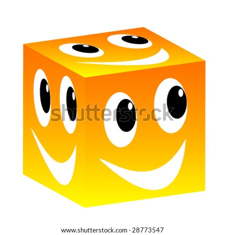 Cube With Smiley Face Stock Vector Illustration 28773547 : Shutterstock