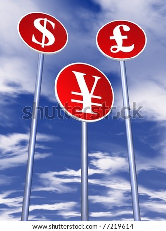 signs traffic with money symbols