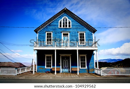 Blue House in Virginia City Nevada
