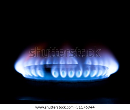 gas flame isolated on black
